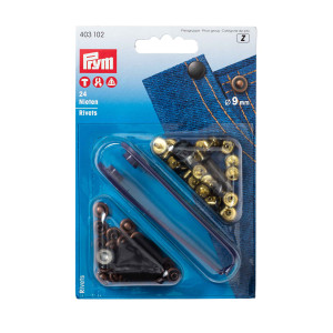 PRYM Nieten MS 9 mm altkupfer/brüniert