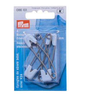 PRYM Baby-Sicherheitsnadeln VA/KST Kap 55 mm hellblau