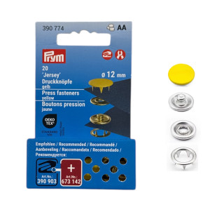 PRYM Jersey Druckknöpfe 12mm verschiedene Farben 506 - gelb
