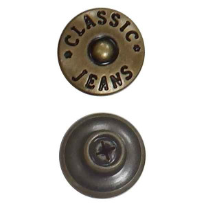 100 Jeansknöpfe / Patentknöpfe 17mm / 20mm Patentknöpfe 17mm - altmessing