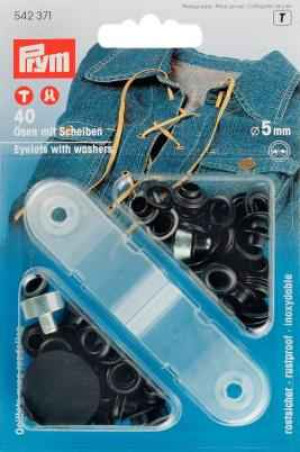 PRYM Ösen und Scheiben MS 5,0 mm brüniert
