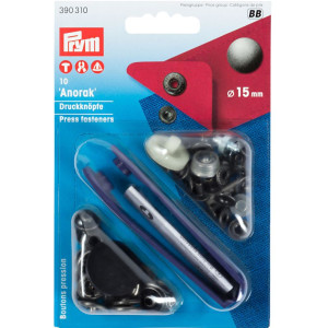 PRYM Anorak Druckknöpfe 15 mm alteisen