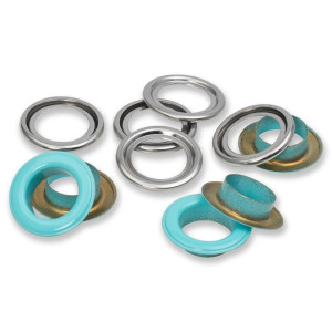 PRYM Bunte Ösen mit Scheiben 20 St. 14 mm 14mm - Mint