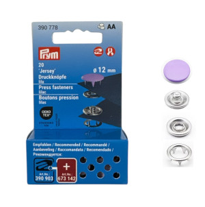 PRYM Jersey Druckknöpfe 12mm verschiedene Farben 553 - pastellflieder