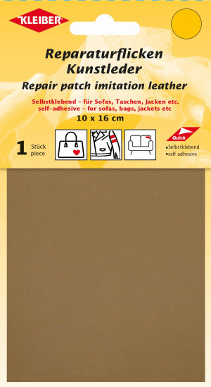KLEIBER KUNSTLEDER Reparaturflicken 10 x 16cm Selbstklebend 007 - kamel