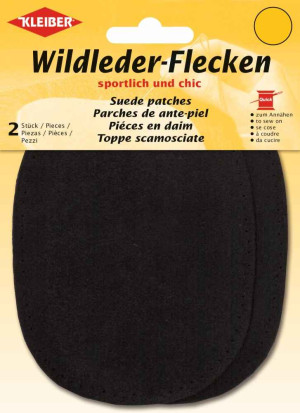 Kleiber Wildleder Flecken 1 Paar verschiedene Farben echtes Leder 580 - schwarz