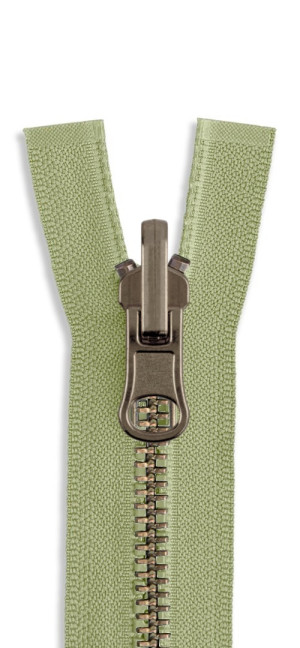YKK Altmessing Metall Wende Reißverschluss teilbar 883 - hellkhaki