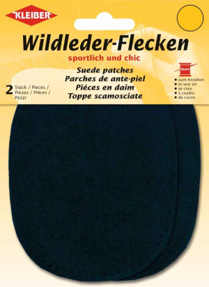 Kleiber Wildleder Flecken 1 Paar verschiedene Farben echtes Leder 058 - marine