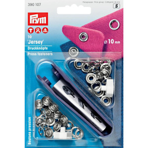 PRYM Jersey Zackenring Druckknöpfe 10 mm silberfarbig