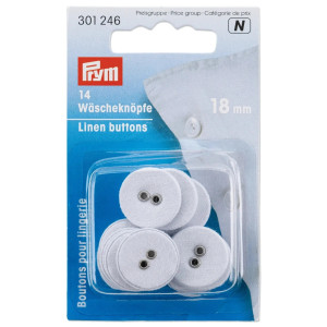 PRYM Wäscheknöpfe Leinen 28\'\' 18 mm weiß