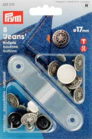 PRYM NF-Jeans-Knöpfe American Star MS 17 mm altsilber