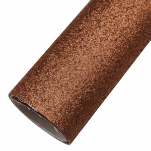 GLITZER Kunstleder Stoff 50 x 70 cm für kreative Näh- und Bastelprojekte Braun