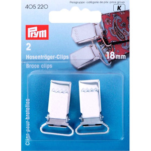 PRYM Hosenträger-Clips ST 18 mm silberfarbig