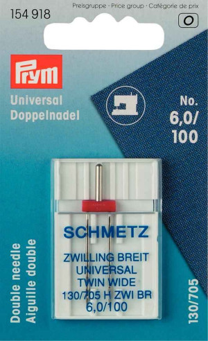PRYM Zwillingsnadel Doppel - Nähmaschinennadel Universal 100/6,0 mm