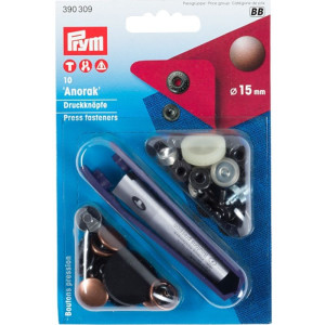 PRYM Anorak Druckknöpfe 15 mm altkupfer