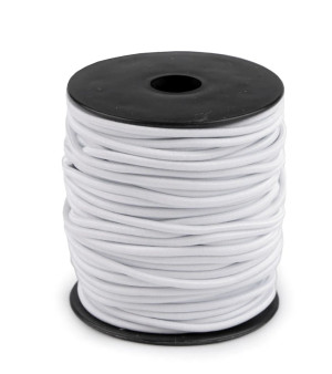 Gummiband Elastische Kordel 3mm - Gummikordel Meterware 501 - weiss