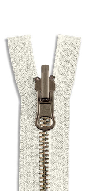 YKK Altmessing Metall Wende Reißverschluss teilbar 841 - wollweiss
