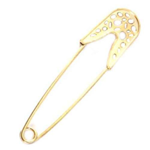 Nähmit Kiltnadel 80mm gold