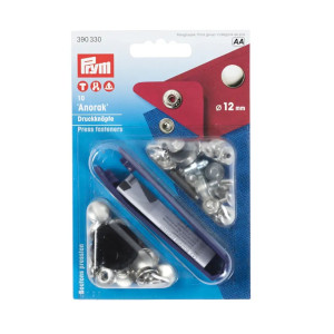 PRYM Anorak Druckknöpfe 12 mm silberfarbig