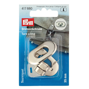 PRYM Drehverschluss für Taschen silberfarbig