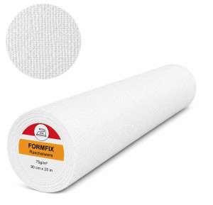 Raschelware Gewebe Bügeleinlage schwarz & weiss - 90cm breit 501 - weiss