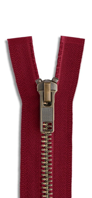 YKK Altmessing Metall Reißverschluss teilbar 527 - weinrot