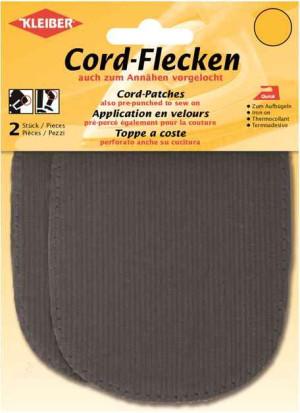 Kleiber Cord Aufbügelflecken versch. Farben 578 - mausgrau