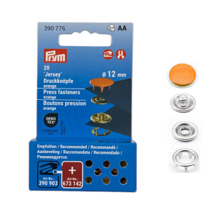PRYM Jersey Druckknöpfe 12mm verschiedene Farben 849 - orange