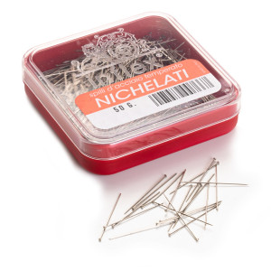 50g Stecknadeln ST 0,60 x 34 mm silberfarbig - RED-BOX EF8