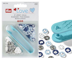 PRYM Prym Love Druckknopf Jersey Color MS 8 mm blau/weiß/hellblau