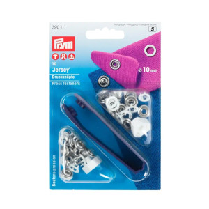 PRYM Jersey Zackenring Druckknöpfe 10 mm weiß