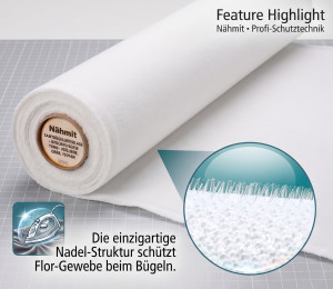 Samt Bügelunterlage 70cm breit - Zuschnittware