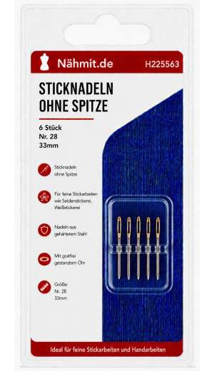 Sticknadeln OHNE Spitze - verschiedene Größen Größe - 28