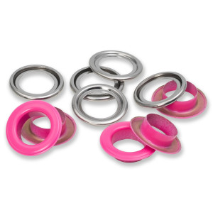 PRYM Bunte Ösen mit Scheiben 20 St. 14 mm 14mm - Pink
