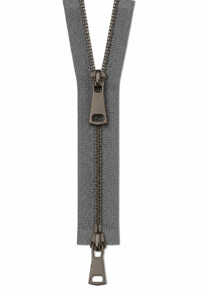 2-WEGE - Metall Reißverschluss teilbar bis 120cm Silber / Gold / Titan TITAN-DUNKELGRAU