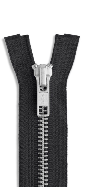 YKK Silber Metall Reißverschluss teilbar 580 - schwarz