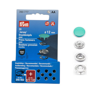PRYM Jersey Druckknöpfe 12mm verschiedene Farben 825 - mint