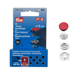 PRYM Jersey Druckknöpfe 12mm verschiedene Farben 820 - rot