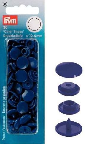 PRYM Color Snaps Druckknöpfe rund 12,4 mm blau