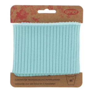 ABVERKAUF - Grobstrick - Cuff Fertigbündchen 110cm Rippenstrick 543 - babyblau