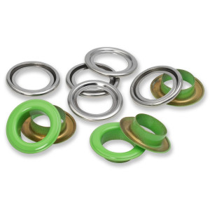 PRYM Bunte Ösen mit Scheiben 32 St. 8 mm 8mm - Grün