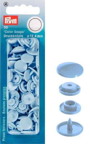 PRYM Color Snaps Druckknöpfe rund 12,4 mm hellblau