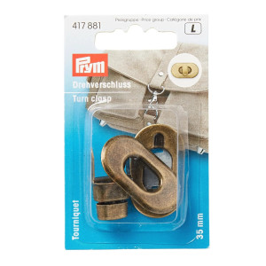 PRYM Drehverschluss für Taschen altmessing