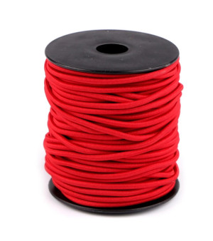 Gummiband Elastische Kordel 3mm - Gummikordel Meterware 820 - rot