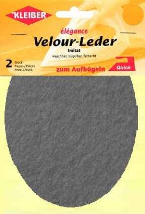 Kleiber Flicken Velourleder imitat 2St. verschiedene Farben 577 - steingrau