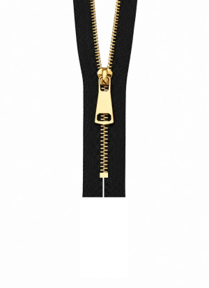 NICHT TEILBARER - Metall Reißverschluss teilbar bis 80cm Silber / Gold / Titan GOLD-SCHWARZ
