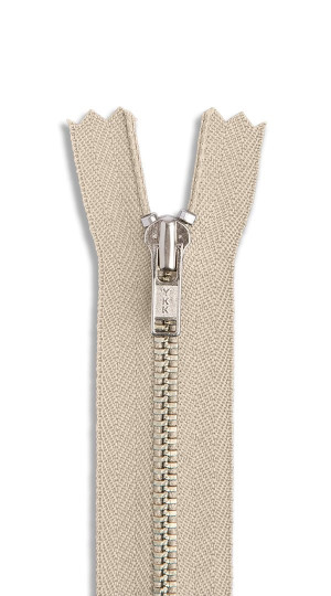 YKK Metall Hosen Reißverschluss silber 572 - sand | 20cm