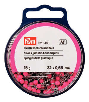PRYM Plastikkopfstecknadeln 0,65 x 32 mm neon