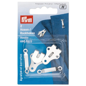 PRYM Hosen/Rockhaken und Stege ST 12 mm silberfarbig