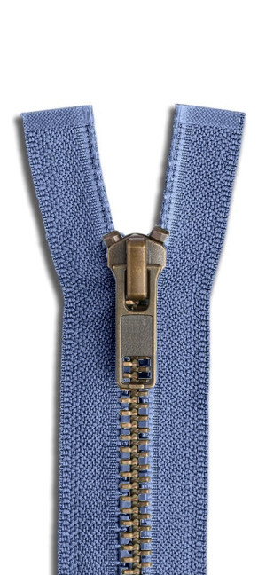 YKK Altmessing Metall Reißverschluss teilbar 839 - jeansblau